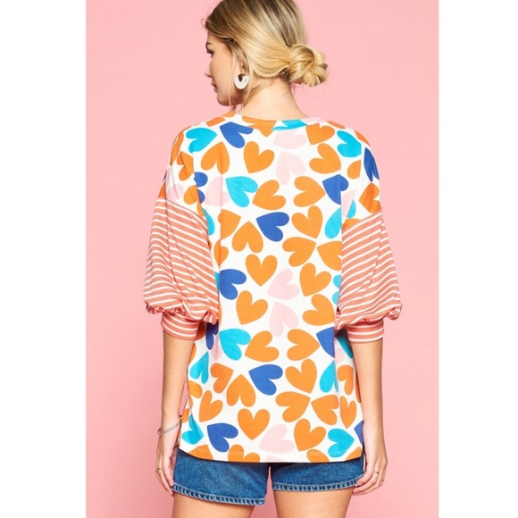 "The Dolly" Heart Puff Sleeve Top - Picture 3 of 3